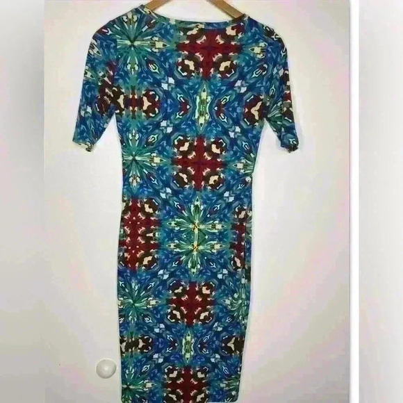 LULAROE Julia Kaleidoscopic Print Dress Multi Color Abstract. - Picture 4 of 6